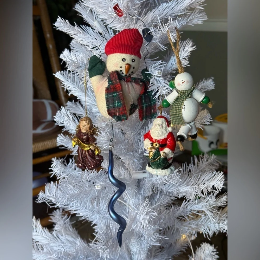 Festive Snowman and Santa Holiday Ornaments Set
